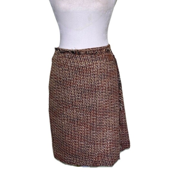 Dalia Women’s Classic Tweed Button Wrap Plaid Heritage Preppy Academia Skirt 10 - Picture 1 of 6
